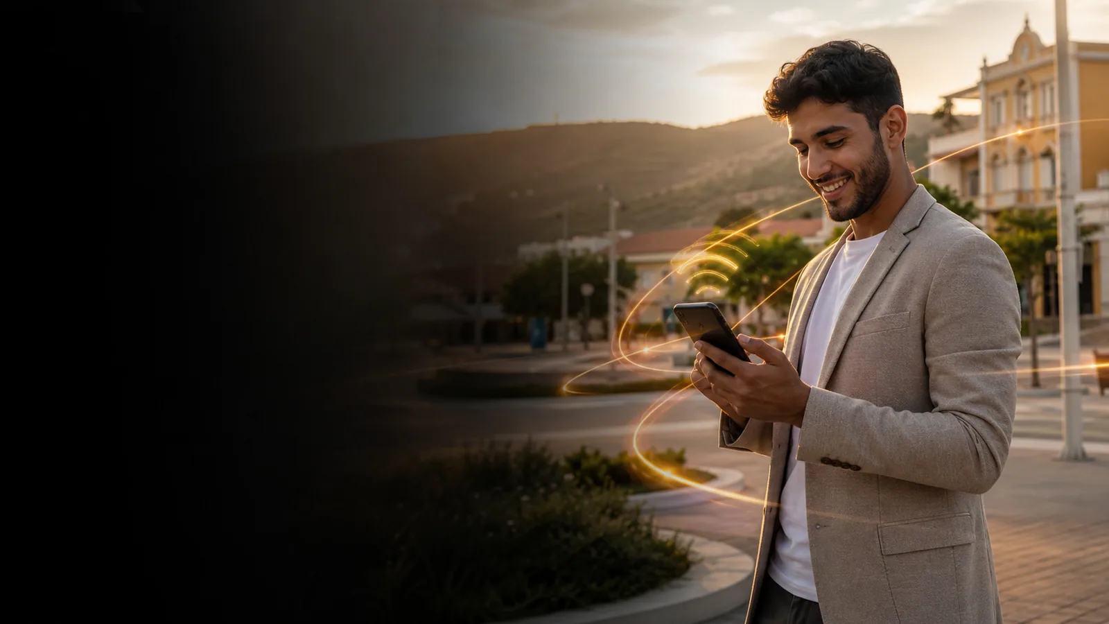 Pessoa usando internet móvel 5G da IN9VE